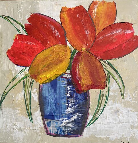 Belles Tulipes van Florence Maraine Bertrand, Schilderij te koop op Singulart