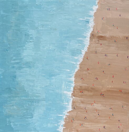 Sur la plage, vue d’en haut ! von Florence Maraine Bertrand, Malerei kaufen auf Singulart