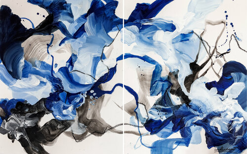 Cosmic blue by Inès Khadraoui, Work on Paper for Sale on Singulart