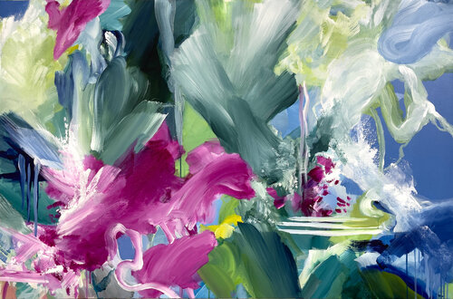 Aquatic poetry par Inès Khadraoui, Peinture en vente sur Singulart