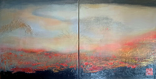 Diptyque Machine  à  rêver van Ly-Rose, Schilderij te koop op Singulart