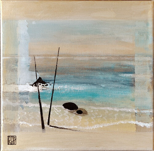 INDIEN  Toile 3 du Triptyque OCEANS von Ly-Rose, Malerei kaufen auf Singulart