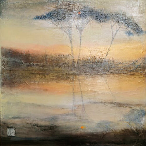 Trois pins di Ly-Rose, Pittura in vendita su Singulart