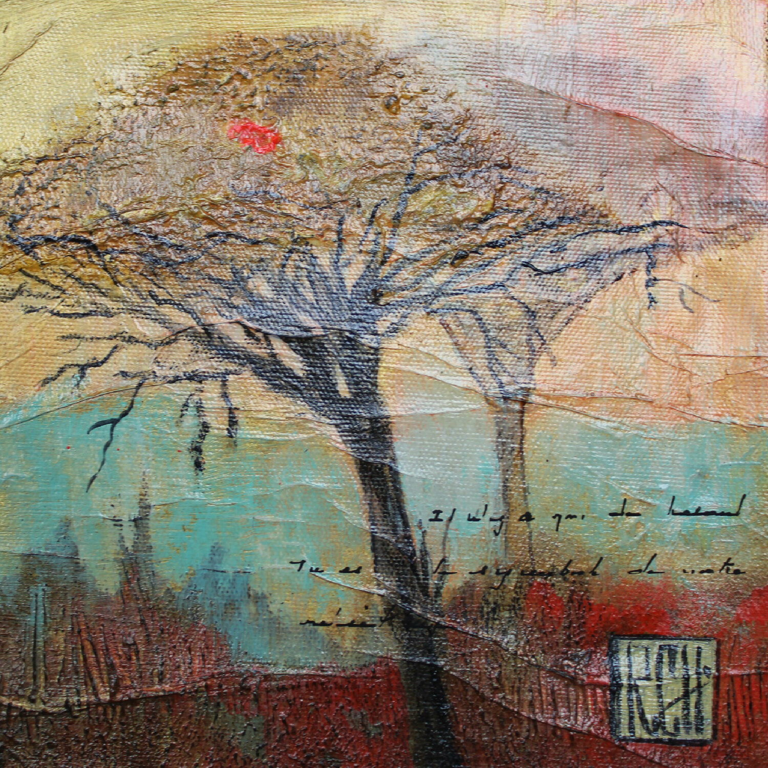 ARBRES - Ly-Rose - Acrylique, Huile sur Toile, image size:1500x1500