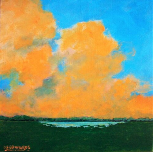 PRAIRIE SLOUGH, EVENING van David Edwards, Schilderij te koop op Singulart