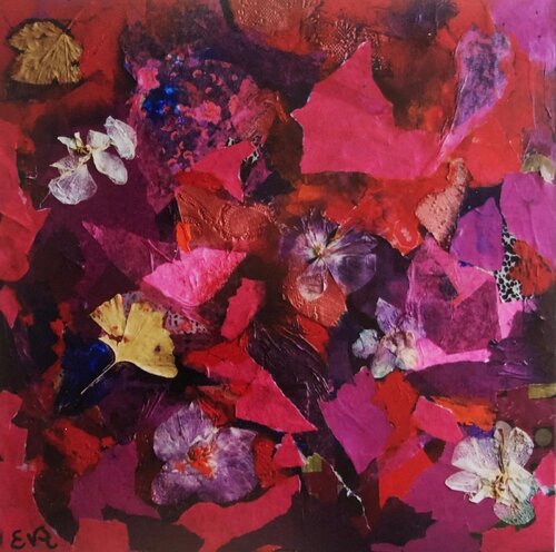 Collage aux fleurs di Eva Schmidt, Pittura in vendita su Singulart