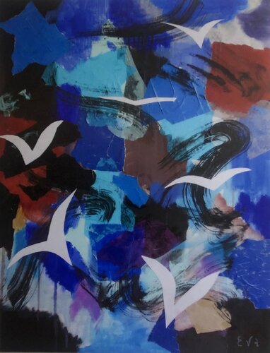 OISEAUX BLANCS di Eva Schmidt, Pittura in vendita su Singulart