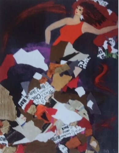 GITANE AU CARACO ROUGE by Eva Schmidt, Painting for Sale on Singulart