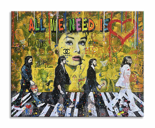 Beatles Best Friends  – Original Painting on canvas di Gardani, Pittura in vendita su Singulart