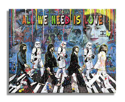 Queen Beatles Troopers – Original Painting on canvas di Gardani, Pittura in vendita su Singulart