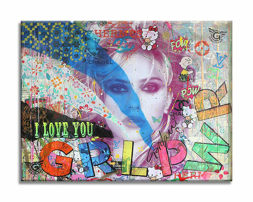 Scarlett Johansson in the shell – Original Painting on Canvas van Gardani, Schilderij te koop op Singulart