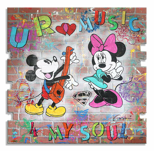 U R Music – Original Painting on Brick wall panel von Gardani, Malerei kaufen auf Singulart