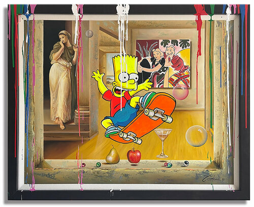 Bart escaping from the Conversation – Original Painting on Canvas von Gardani, Malerei kaufen auf Singulart
