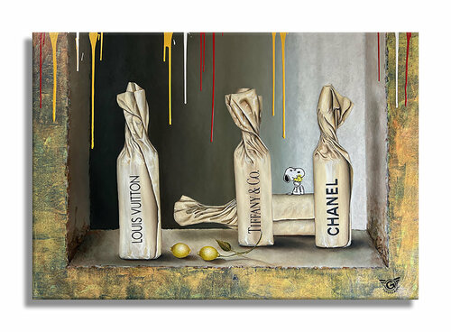 Luxury Bottles – Original Painting on canvas von Gardani, Malerei kaufen auf Singulart