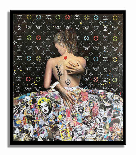 Peace Love Hugs – Original Painting on canvas van Gardani, Schilderij te koop op Singulart