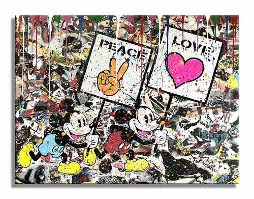 Peace Love 33 – Original Painting on canvas von Gardani, Malerei kaufen auf Singulart