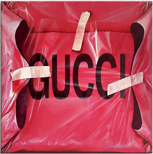 Wrapped with Gucci 2 – Original Painting on Canvas van Gardani, Schilderij te koop op Singulart