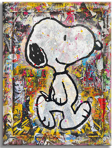 Snoopy Runway – Original Painting on Canvas di Gardani, Pittura in vendita su Singulart