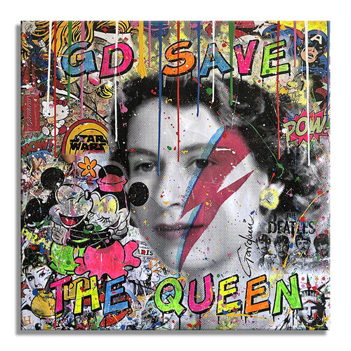 GD Save the Queen – Original Painting on canvas di Gardani, Pittura in vendita su Singulart