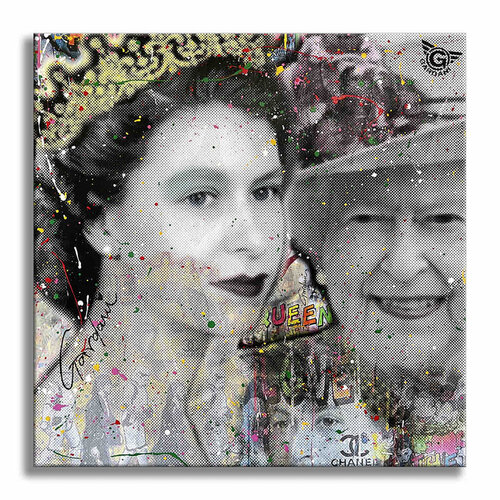 Queen Elizabeth II – Original Painting on Canvas van Gardani, Schilderij te koop op Singulart