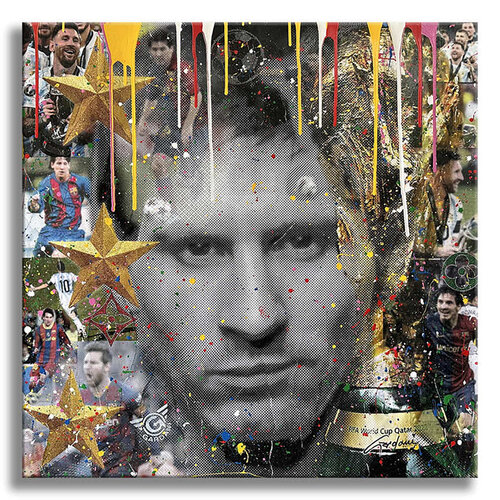 Messi the Best – Original Painting on canvas de Gardani, Pintura a la venta en Singulart