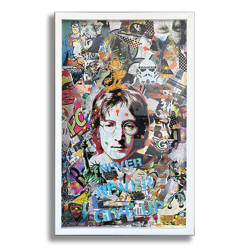 John Lennon Ocean – Original Painting on Fine Art Paper par Gardani, Œuvre sur papier en vente sur Singulart