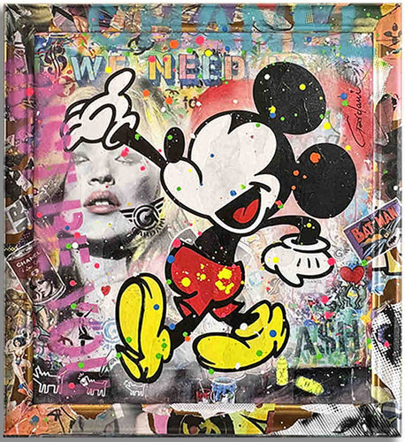 Mickey Floats Away  – Original Painting on canvas von Gardani, Malerei kaufen auf Singulart
