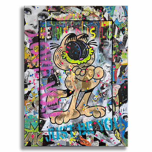 Garfield Attitude – Original Painting on Canvas by Gardani, 회화 for Sale on Singulart