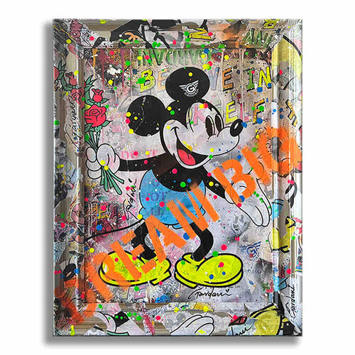 Always Happy Mickey – Original Painting on canvas di Gardani, Pittura in vendita su Singulart
