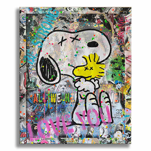 Snoopy Always be Friends – Original Painting on canvas van Gardani, Schilderij te koop op Singulart