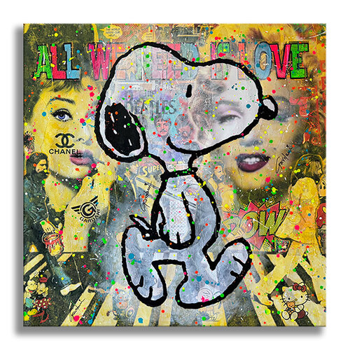 Beatles Snoopy -  Original Painting on Canvas von Gardani, Malerei kaufen auf Singulart