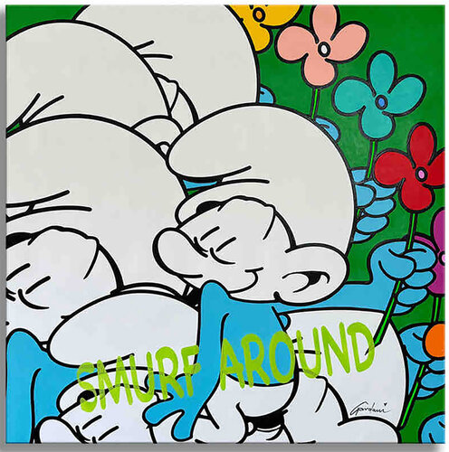 Smurf Around -  Original Painting on Canvas von Gardani, Malerei kaufen auf Singulart
