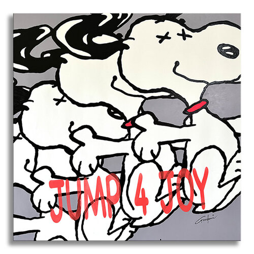 Jump for Joy Snoopy - Original Painting on Canvas von Gardani, Malerei kaufen auf Singulart