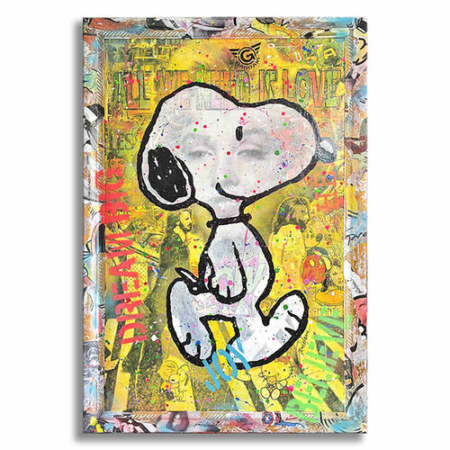 About Snoopy – Original Painting on canvas von Gardani, Malerei kaufen auf Singulart