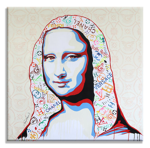 Meet the Mona Lisa - Original Painting on Canvas di Gardani, Pittura in vendita su Singulart