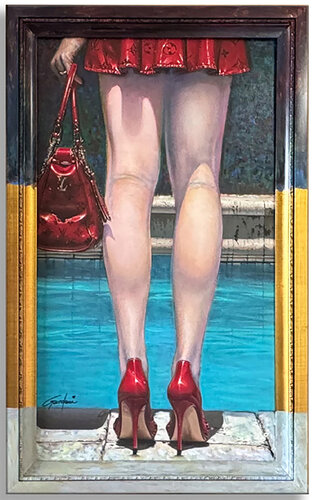 Pool of whispers - Original Painting on Canvas par Gardani, Peinture en vente sur Singulart