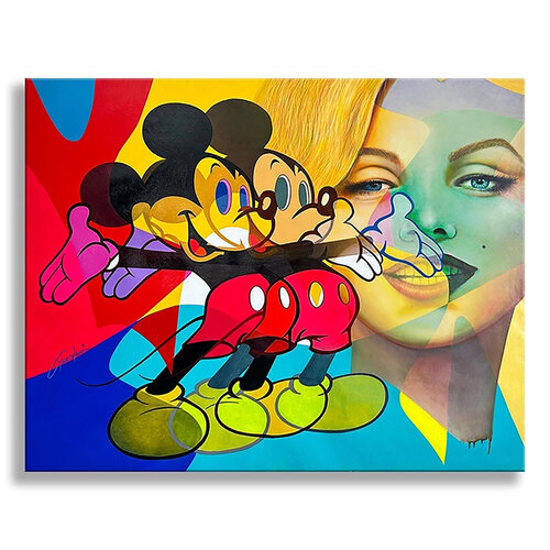 Symphony Mickey Marilyn - Original Painting on Canvas by Gardani, 油畫 for Sale on Singulart