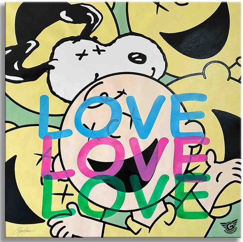 Snoopy I Love u Lots! - Canvas - Giclee Print Limited Edition von Gardani, Druck kaufen auf Singulart