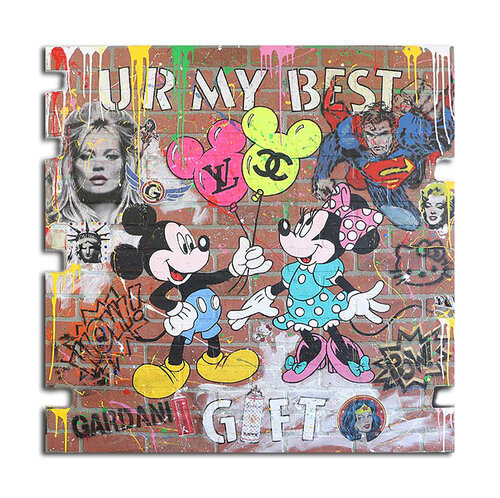 Mickey Mouse U R My Best Gift - Canvas - Giclee Print Limited Edition von Gardani, Druck kaufen auf Singulart