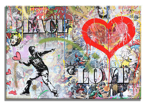 Peace & Love - Canvas - Giclee Print Limited Edition de Gardani, Impresión a la venta en Singulart