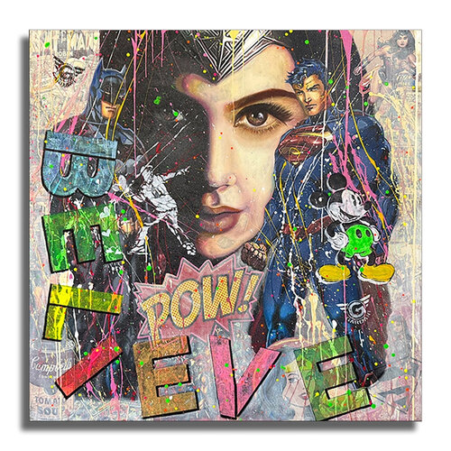 Wonder Woman Super – Original Painting on canvas von Gardani, Malerei kaufen auf Singulart