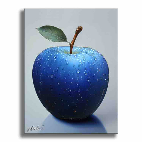 Blue Apple- Original Painting on Canvas by Gardani, 油畫 for Sale on Singulart