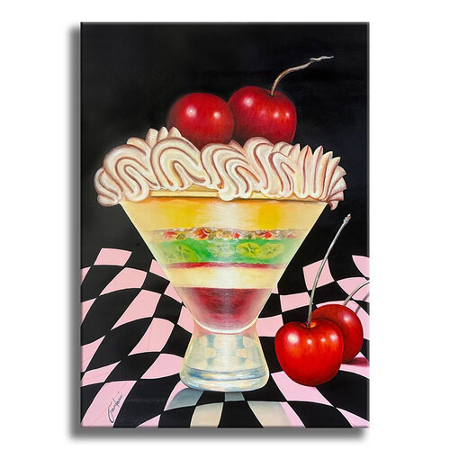 Cherry Delight - Original Painting on Canvas van Gardani, Schilderij te koop op Singulart