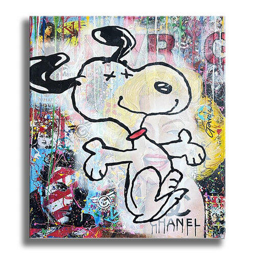 Try Snoopy – Original Painting on canvas par Gardani, Peinture en vente sur Singulart