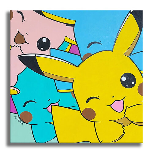 Smile Pikachu -  Original Painting on Canvas by Gardani, Painting for Sale on Singulart