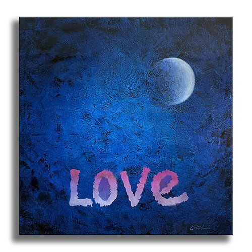 Blue Moon Love  – Original Painting on Canvas di Gardani, Pittura in vendita su Singulart