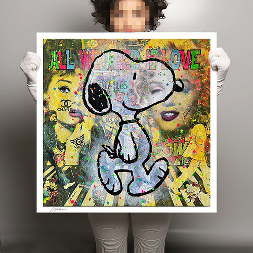Beatles Snoopy - Canvas - Giclee Print Limited Edition von Gardani, Druck kaufen auf Singulart