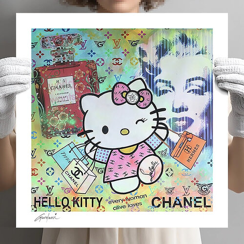 Hello Kitty-Chanel -  Paper - Giclee print Limited Edition van Gardani, Afdruk te koop op Singulart