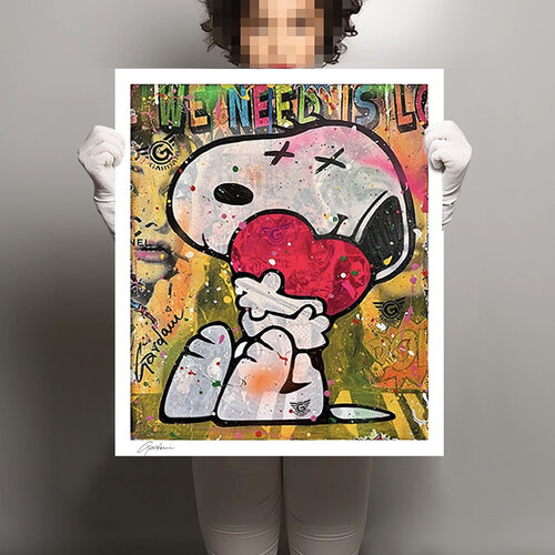 Sending Love Snoopy -  Paper - Giclee print Limited Edition Gardani