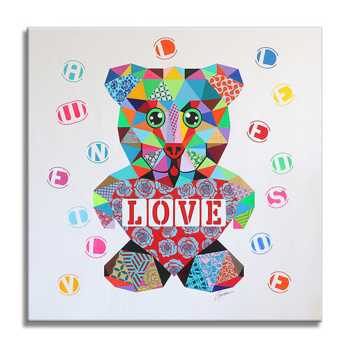 Love Bear - Canvas - Giclee Print Limited Edition di Gardani, Stampa in vendita su Singulart